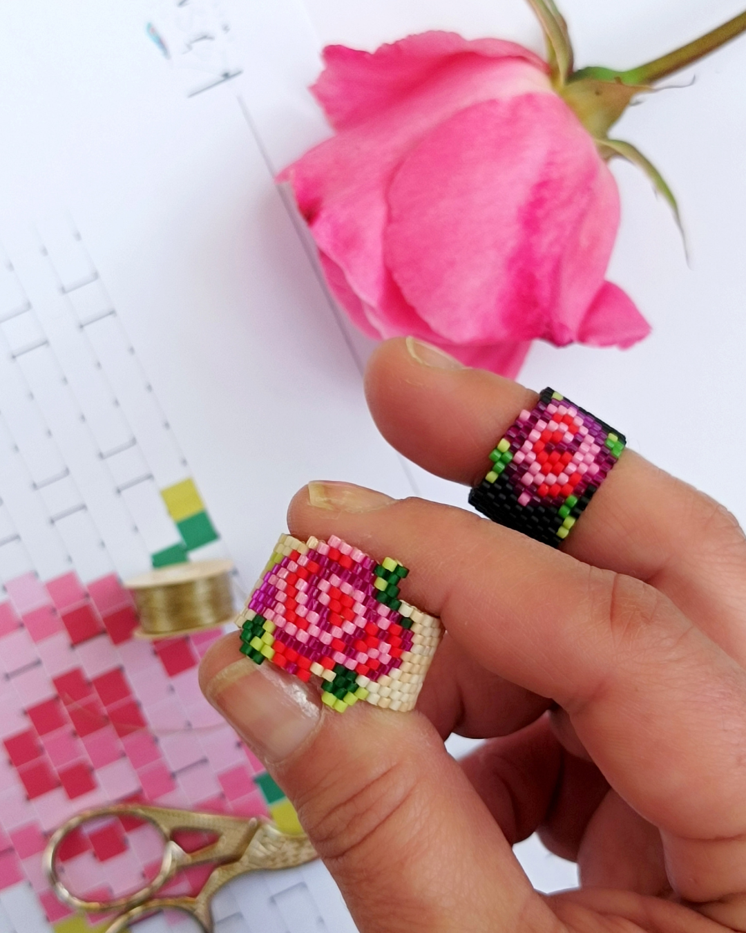 Conjunto Pulsera y Anilo "Rose" (no están incluidos materiales)