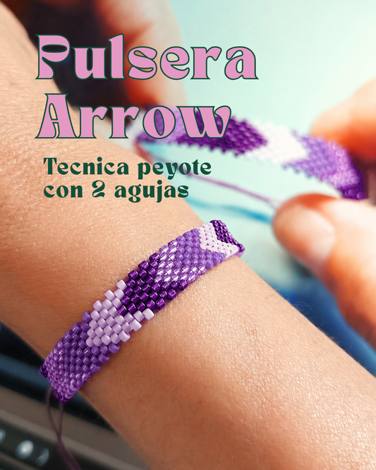Pulsera Arrow, técnica peyote vertical (No incluye materiales)