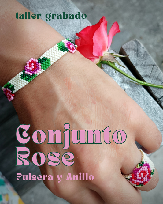 Conjunto Pulsera y Anilo "Rose"  (no están incluidos materiales)